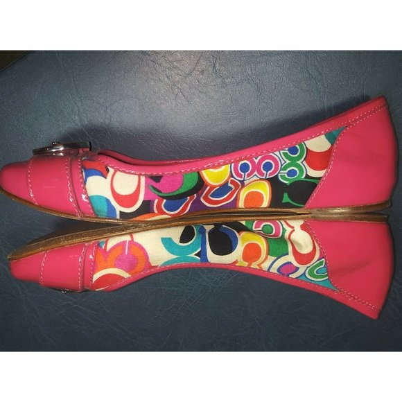 EXC COND Coach Remmi Poppy Pink 8M Patent Leather - Picture 2 of 5